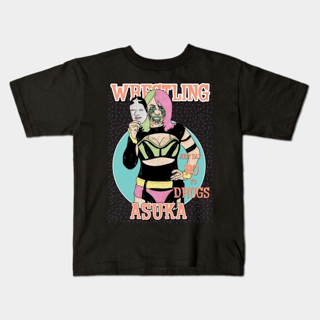 Artwork Aesthetic Asuka Wrestling Kids T-Shirt by Pinjem Seratus